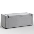 thumbnail image 5 of Posh Living Jake Velvet Upholstered Bench with Shoe Storage in Gray, 5 of 9
