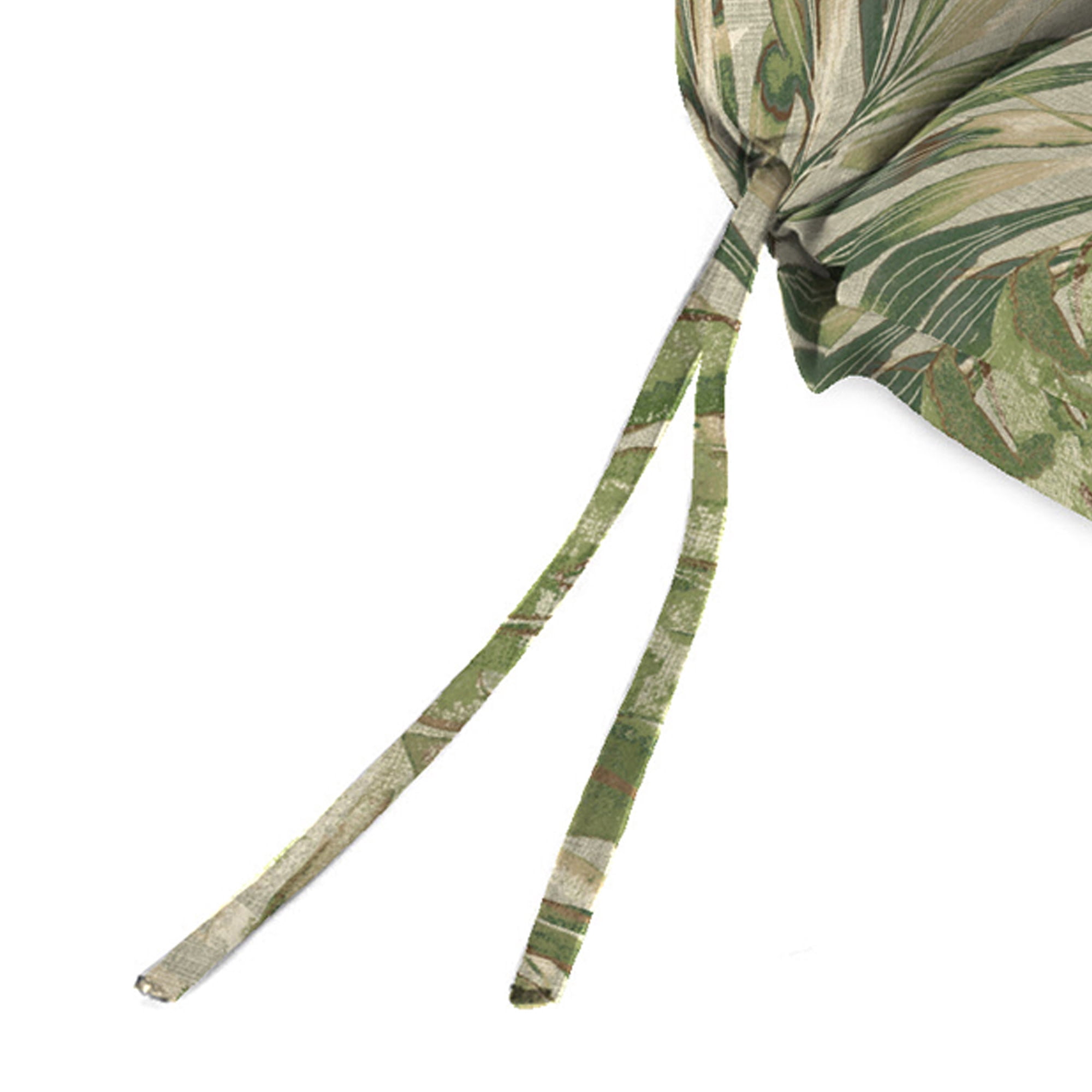 Jordan Manufacturing 44" x 22" Kash Gray Leaves Rectangular Outdoor Chair Cushion with Ties and Hanger Loop