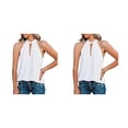 thumbnail image 4 of Blusa Sin mangas Minnieouse para mujer Cuello anudado poliéster Color Blanco Negro Azul Rojo Rosa Albaricoque S M L XL XXL, 4 of 5