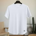 thumbnail image 2 of Mens Casual Shirts Solid Comfortable Sport Casual Short Sleeved Round Neck Shirts, 2 of 9