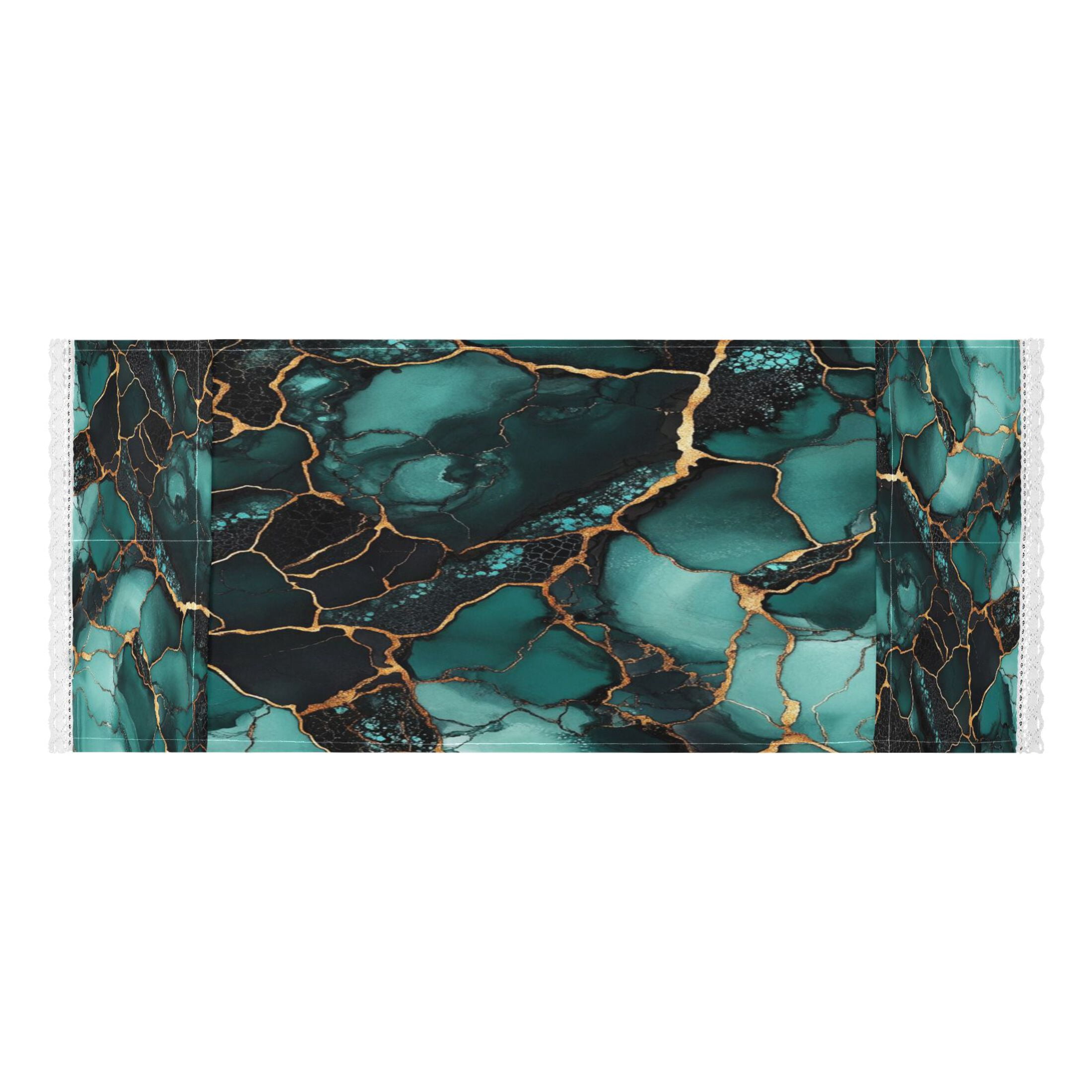 WOBOGO Dark Green Gild Marbles Washing Machine Cloth Dryer Refrigerator Top Cover Protective Non-Slip Mat For Kitchen Laundry
