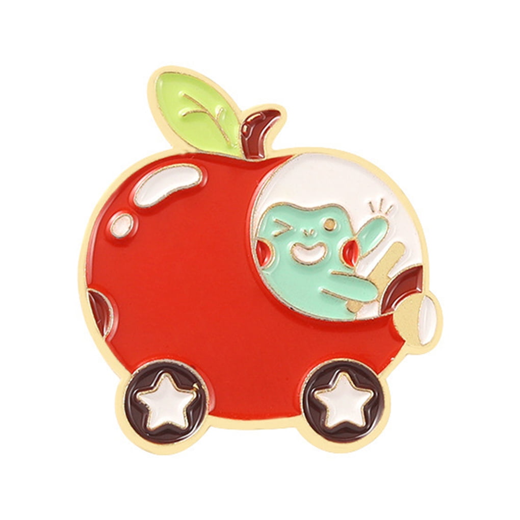 xinxixnxx Brooches Cartoon Frog Fruit Shape Paint Enamel