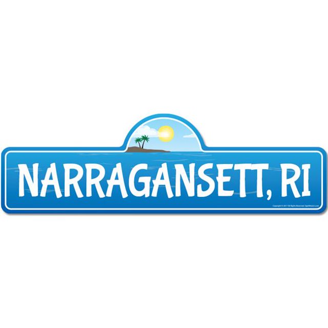 SignMission P-618 Narragansett Ri Panneau de Rue 6 x 18 Po. Panneau de Plage - Narragansett, Ri Rhode Island