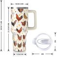 thumbnail image 2 of Chicken Gifts Tumbler for Women Men, Rooster Lover 40oz Tumbler with Handle and Straw, Stainless Steel Leakproof Cup Mug Water Bottle, Chickens Print Birthday Gift Idea, 2 of 6