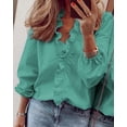 thumbnail image 1 of Camisa plisada de manga larga para mujer de primavera y verano Camisa de mujer, 1 of 6