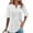 White, variant on Womens Plus Size Tops Elbow-Length Dressy Blouses Crew Neck Pleated Front Casual Loose Tunic Tops Summer Shirts with Button S-2XL