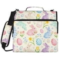 thumbnail image 2 of Zipper Binder with Shoulder Strap 2 inch 3 Ring Waterproof File Folder Organizer Bag 500 Sheet Colorful Easter Bunny Pattern, 2 of 8