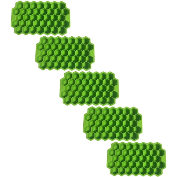 Bandejas de silicona SiliBlockGreen 5Pzas Verde Silicona 37Cavidades Grado Alimenticio Flexible. Chef Grill MXMSQ-005