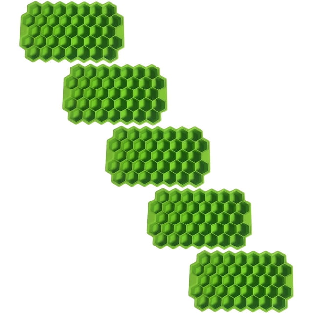 Bandejas de silicona SiliBlockGreen 5Pzas Verde Silicona 37Cavidades Grado Alimenticio Flexible. Chef Grill MXMSQ-005