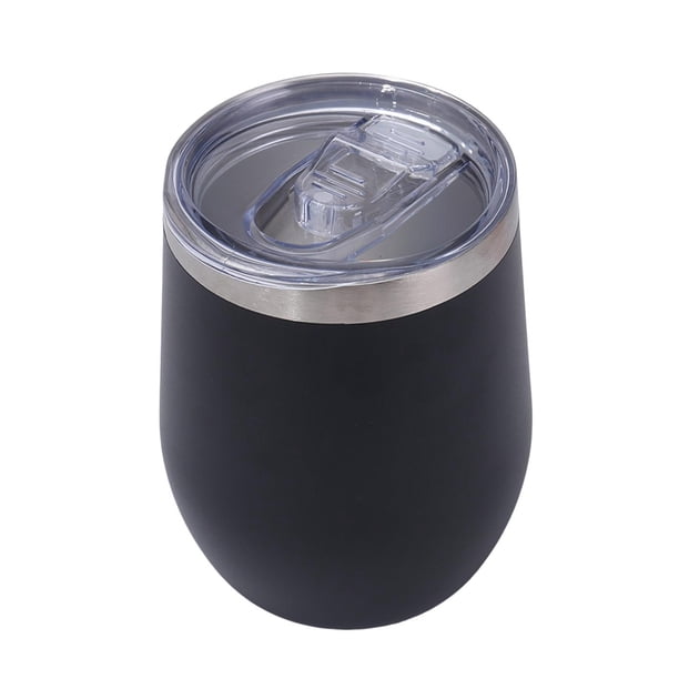 Taza de vino de acero inoxidable con tapa a prueba de fugas, para bebidas frías y calientes, portátil, de viaje, con diseño antideslizante, con aislamiento térmico.