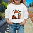 thumbnail image 2 of Chandail en Molleton Mode Filles Halloween Imprimé Mignon Col Rond Manches Longues Haut Décontracté Chandail Doux Mélange Confortable Vêtements Enfants, 2 of 4