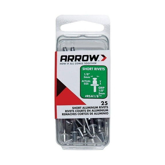 Arrow RSA1/8 Short Aluminum Rivet, 1/8"