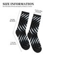 thumbnail image 3 of Men's Black Silver Stripe Novelty Athletic Socks Women's Digital Printing Funky Patterned Crew Socks, 3 of 7