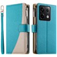 thumbnail image 1 of Funda cartera GANGXUN para Xiaomi Poco X6 5G , cuero PU con tarjetero, cremallera, correa de mano, soporte y protección 1212°, 1 of 6