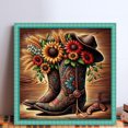 thumbnail image 2 of Kit Punto Cruz Con Botas Impresas Hilo Algodón Ecológico Bordado 11CT Art40x40cm, 2 of 9