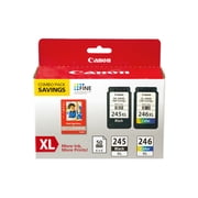 Canon PG-245XL/CL-246XL Printer Ink Cartridge Combo Pack, Black/Tri-Color, 2 Count