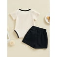 thumbnail image 4 of Coduop Baby Boys Gentleman Outfit Set,Short Sleeve Bow Tie Romperand Shorts 2Pcs Set,Two Piece, 4 of 8