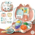 thumbnail image 1 of YOPTOP Kitchen Tableware Set Play House Toy Children's Simulation Backpack Combination Girl Gift New,Green, 1 of 4