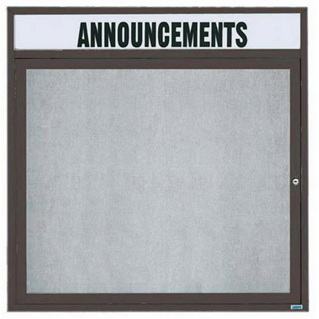 Aarco Products ODCC3636RHIBA Illuminated Outdoor Enclosed Bulletin Board - Bronzed Anodized