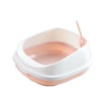 thumbnail image 3 of DOLITY Pet Cat Litter Box Semi-enclosed Detachable Portable Toilet Sandbox Pink, 3 of 9
