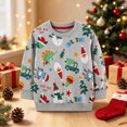 thumbnail image 2 of Gerichy Toddler Little Boy Christmas Sweatshirt Kid Xmas Santa Dinosaur Shirt Clothes Long Sleeve Tee Top 1T-7T, 2 of 6