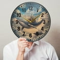thumbnail image 6 of Yayeee Wall Clock Battery Operated 9.5" Silent Quartz Non-Ticking for Living Room Decor, Floating Whale, 6 of 8