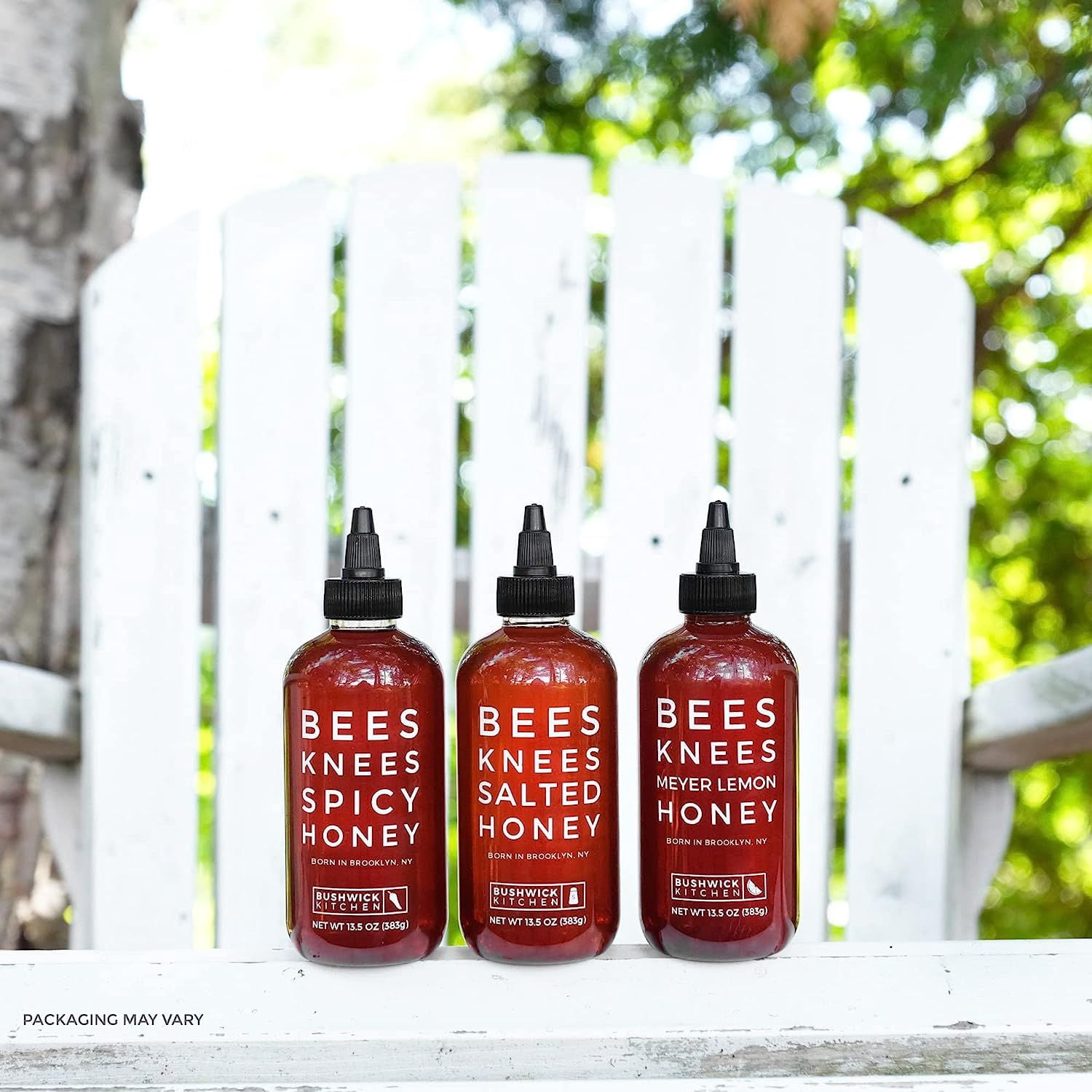 Bushwick Kitchen Bees Knees Honey Sampler Gift Box Three(3) 12.5 Ounce Bottles of Natural Honey