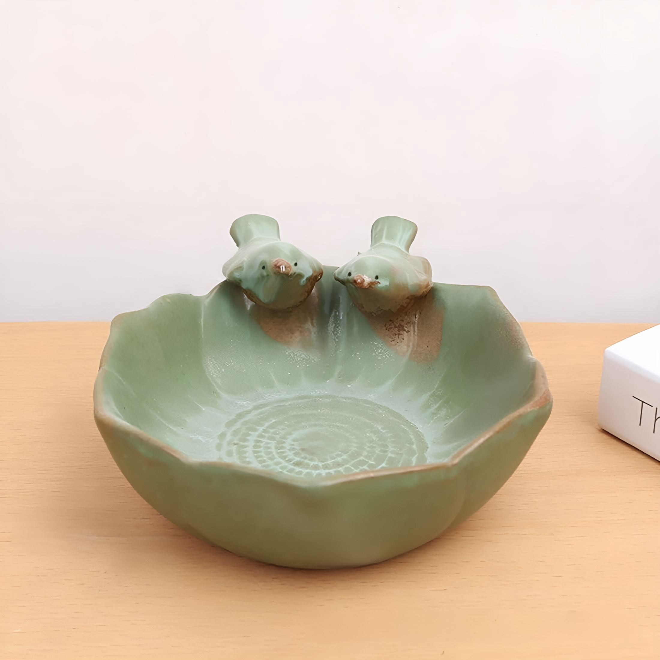 ACDANC Bird Bath For Outside On Ground Ceramic Birds Bath Bowl Handmade Ground Bird Feeders And Birdbath For Outdoors For Outdoors Garden Tabletop Balcony And 14x16x7cm