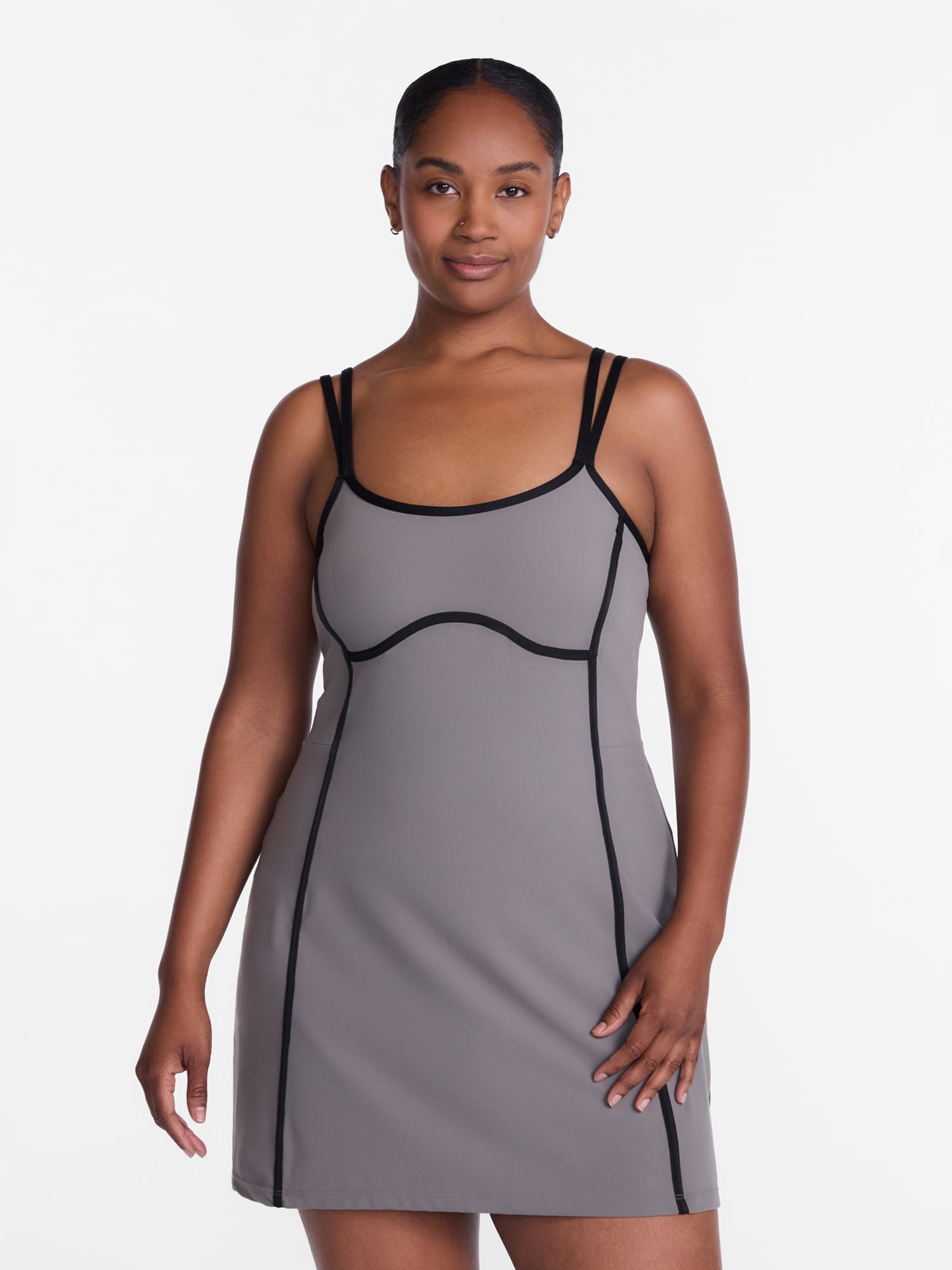 Avia Women's SoftSculpt Tipped Mini Dress, Sizes XS-XXXL