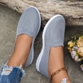 thumbnail image 5 of Duqingm Comfortable Flats Womens Slip on Walking Shoes Breathable Sock Shoe Non-Slip Mesh Casual Sneakers Grey,6.5, 5 of 7