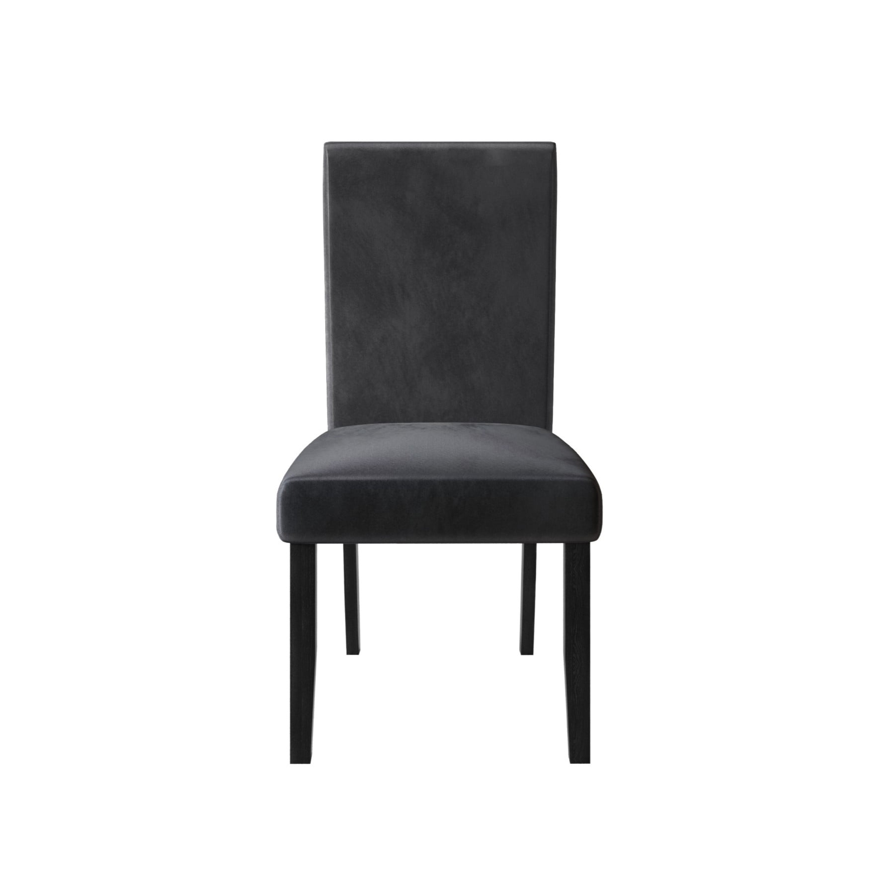 Home Design Skokie Dining Chair (Set of 2), Black/Dark Gray, Parsons style, Cushioned seat and back, Comfortable seating, Sturdy frame, Modern design, Durable construction