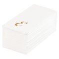 thumbnail image 2 of Luxenap Rectangle Gold Letter E White Paper Linen-Feel Guest Towel / Napkin - Air Laid, Cursive Font - 15 3/4" x 8" - 2000 count box, 2 of 10