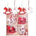 thumbnail image 1 of Wooden Christmas Tree Hanging Pendant(12 X Wooden Rocking Horses), 1 of 5