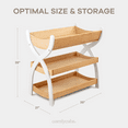 thumbnail image 7 of Comfy Cubs Baby Changing Table with Two Open Shelves for Storage - Natural Wood with White Legs, 7 of 7