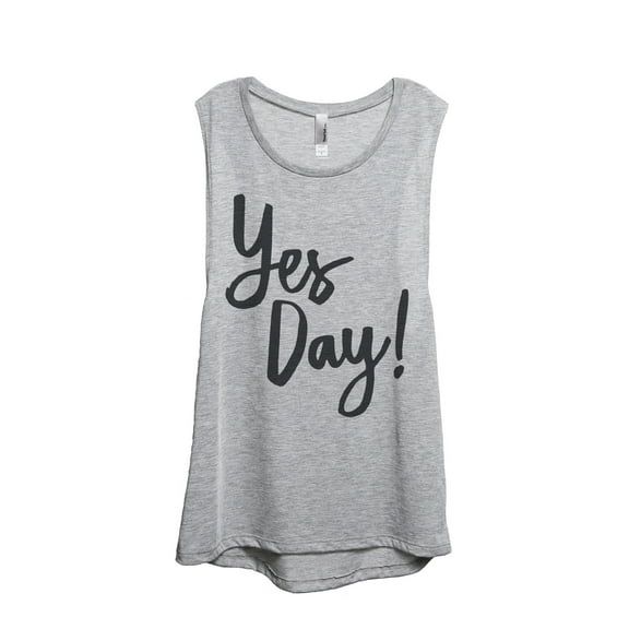 Thread Tank Yes Day Women's Sleeveless Muscle Tank Top Sport Grey Small