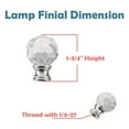 thumbnail image 3 of Aspen Creative 24008-12, 2 Pack, Clear Faceted Crystal Lamp Finial in Brushed Nickel Finish, 1 3/4" Tall, 3 of 7