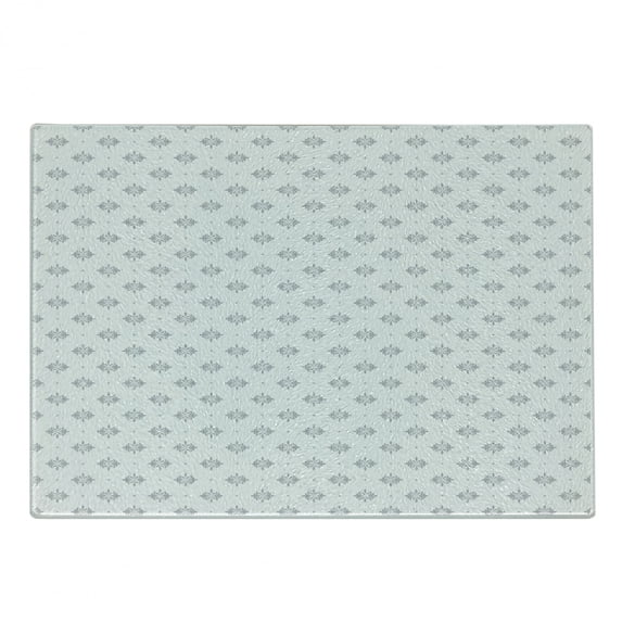 Damask Cutting Board, Geometric Simple Little Star and Baroque Repetition Print, Decorative Tempered Glass Cutting and Serving Board, in 3 Sizes, by Ambesonne