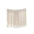 thumbnail image 2 of Tapiz de algodón bohemio tejido a mano para colgar en la pared, flecos de encaje beige, 45.28x39.37in, sala de estar, oficina, decoración del hogar, fondo de la fiesta de bodas, regalo de, 2 of 7