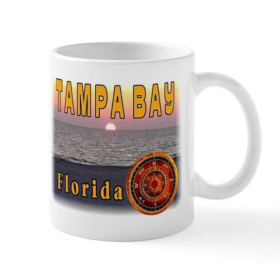 CafePress - Tampa Bay Florida Compass Ros Mug - 11 oz Ceramic Mug - Novelty Coffee Tea Cup