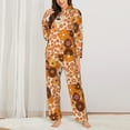 thumbnail image 3 of Bingfone Womens Pajama Sets Hippie Ditsy Floral Print,Long Sleeve Loungewear Pajamas Set-Xx-Large, 3 of 9