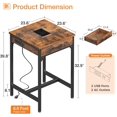 thumbnail image 2 of 24x24 Inch Bar Table with Power Outlets & Storage, Modern Counter Height Pub Table with Sturdy Legs for Kitchen & Dining, High Top Console Indoor Table, Vintage, 2 of 16