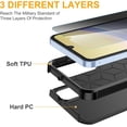 thumbnail image 4 of for Samsung Galaxy A15 5G Phone Case with [1 Pcs Anti-Peeping Film] [Shockproof] [Dropproof] [Military Grade Drop Tested] with Non-Slip Removable Heavy Duty Full Body Phone Case 6.5 Inch-Black, 4 of 14