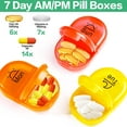 thumbnail image 4 of Weekly Travel Pill Organizer 2 Times A Day AM PM Upgraded Rainbow Pill Box 7 Day with Portable Zipper Canvas Pill Case, Medicine Organizer for Pills, Vitamins, Fish Oils - Bloom 01, 4 of 6