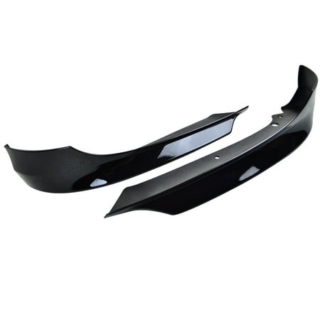 Ikon Motorsports Compatible with 09-12 BMW E90 3-Series Front Bumper Lip Splitter 2PCS Painted Jet Black PP