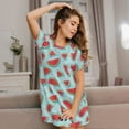 thumbnail image 3 of Naloa Watermelon Print Women Nightgowns,Womens Loungewear,Short Sleeve Sleepwear,Comfy Ladies Nightdress, 3 of 6