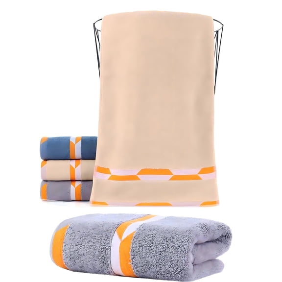 Taotanxi Grey Hand Towel 1PC with Woven Band Design Soft and Absorbent 100% Cotton Quick Dry Towels for Bathroom or Guestroom 13 x 28 Inch