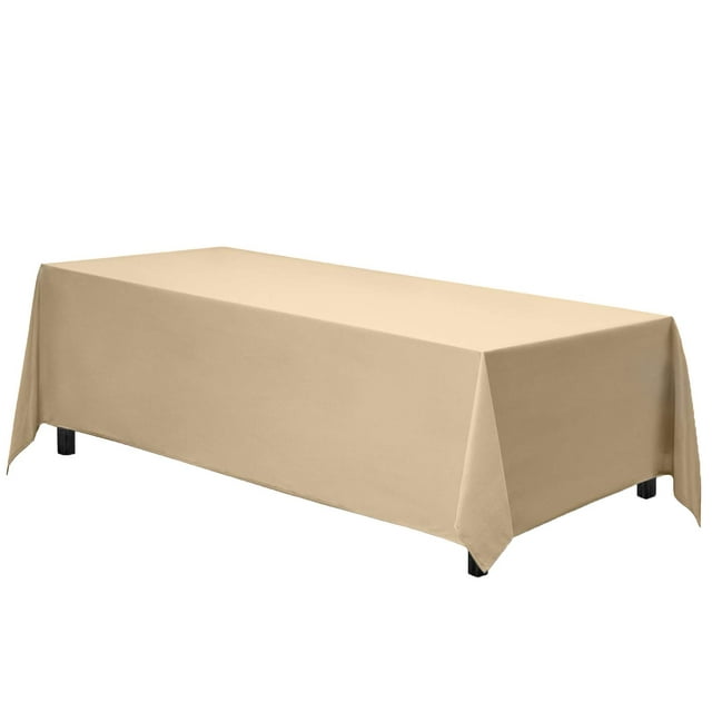 Mantel rectangular Gee Di Moda de 8 pies, tela lavable, color beige