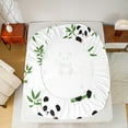 thumbnail image 5 of jejeloiu Cute Panda Queen Sheet Sets,Zoo Animal Flat Sheet,White Black Green Queen Fitted Sheet For Boys Girls,Ultra Soft Home Decor,4-Piece, 5 of 7