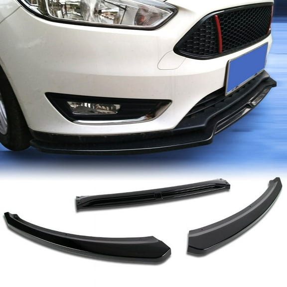 Stay Tuned Performance For 12-18 Ford Focus SE SEL Painted Black Front Bumper Splitter Spoiler Lip 3PCS