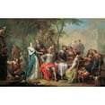 thumbnail image 2 of Franz Christoph Janneck 18x13 Gold Ornate Wood Frame and Double Matted Museum Art Print Titled - Outdoor Entertainment with Wine and Vocals (1740), 2 of 4